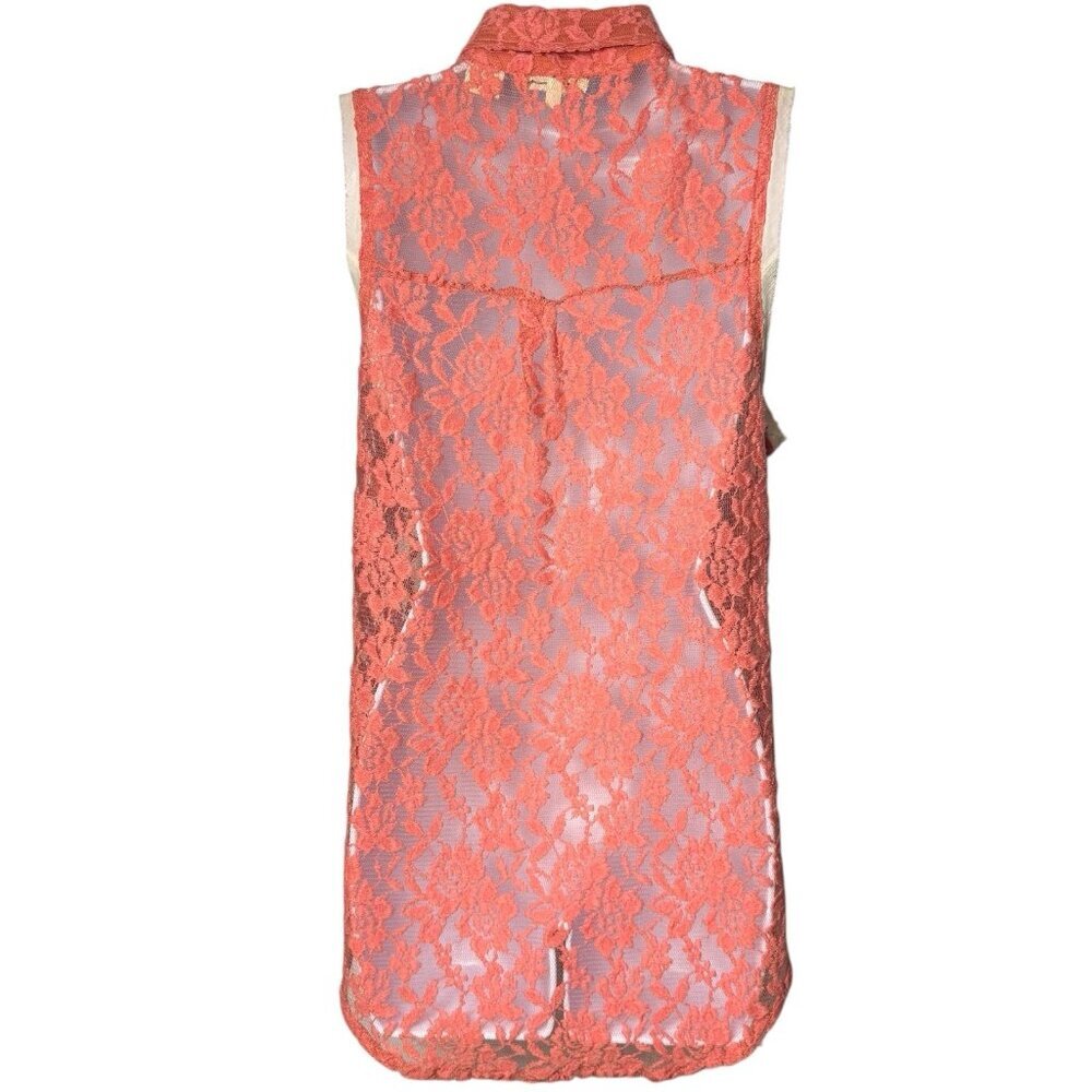 Y2K‎ Miss Me Boho Rhinestone Lace Button up Blouse Cottagecore Rodeo Country L - Picture 6 of 11